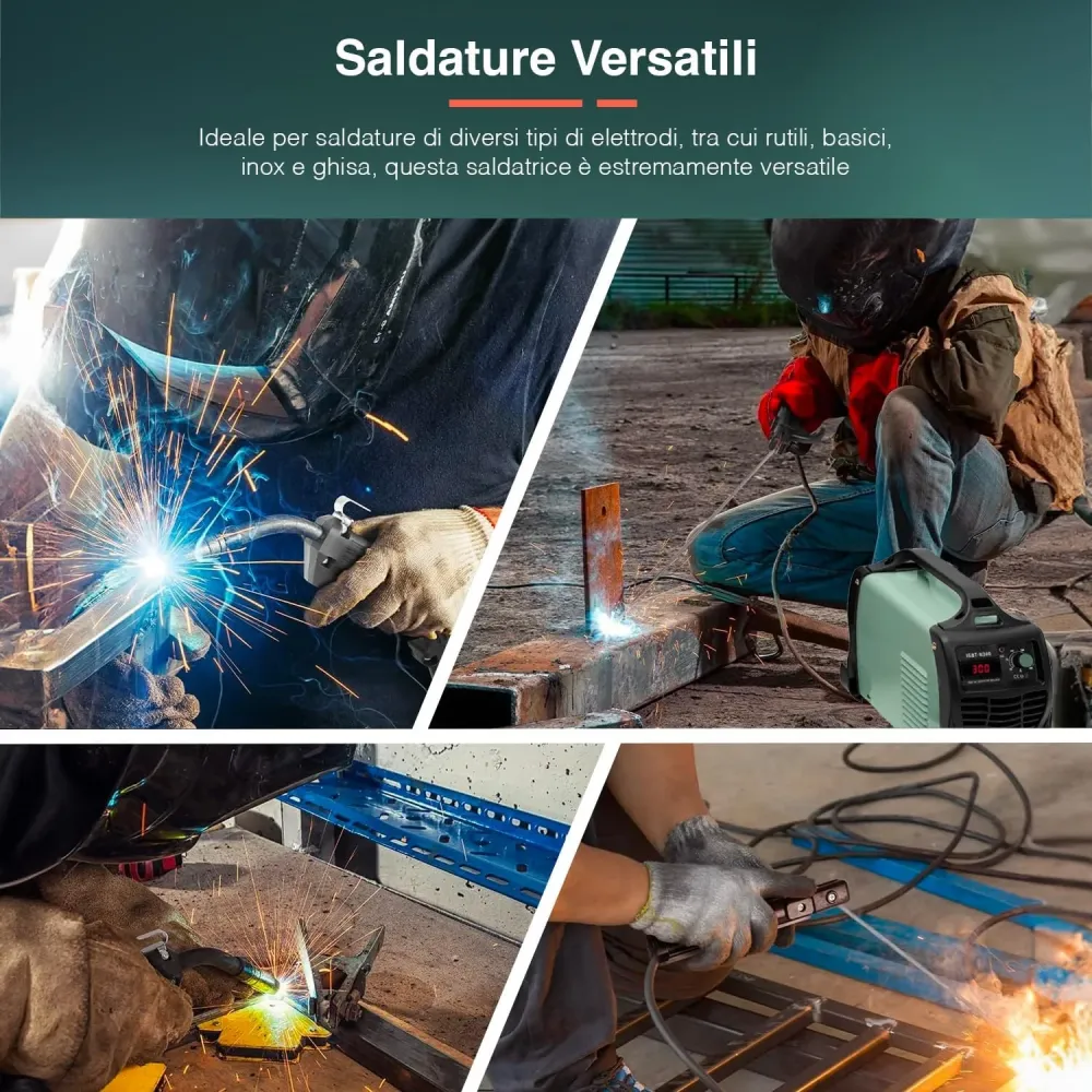 Saldatrice Inverter Ad Elettrodo Mma Corrente Continua Con 5 Accessori
