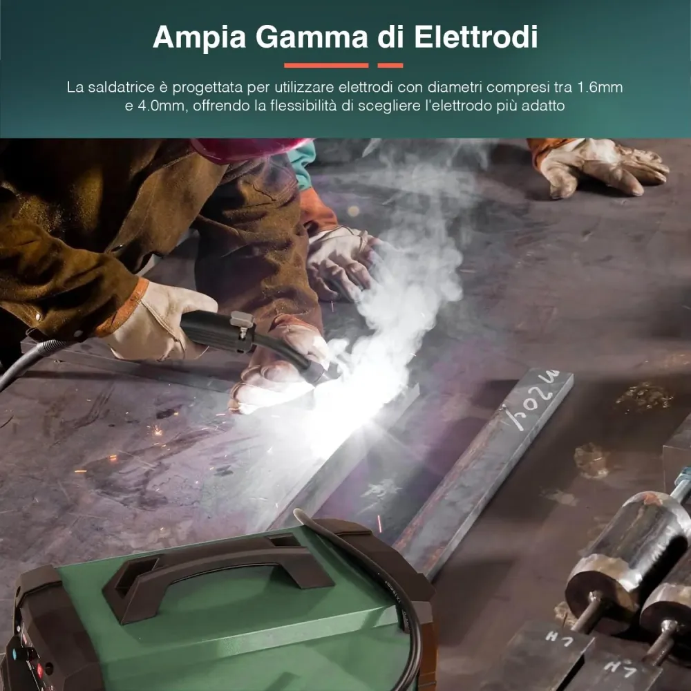 Saldatrice Inverter Ad Elettrodo Mma Corrente Continua Con 5 Accessori