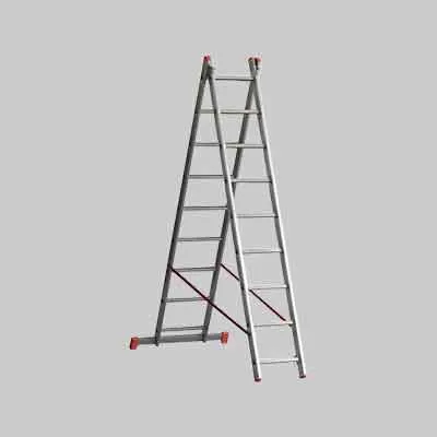 SCALA DUE ELEMENTI 'OR2' 9+9 gradini (H.mt 4,30) - montante mm 73x25. Prezzo per Pezzo.