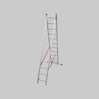 SCALA DUE ELEMENTI 'STILO' 11+11 gr. - H. 5,10 mt - montante 80x25 mm. Prezzo per Pezzo.