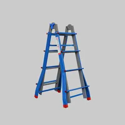 SCALA MULTIUSO 'METALLIKA' 4+4 gradini. Prezzo per Pezzo.