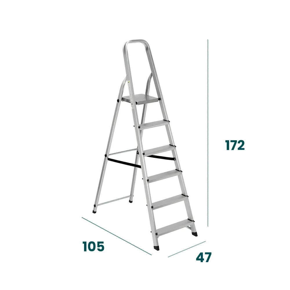 Scala Pieghevole 6 Gradini Alluminio