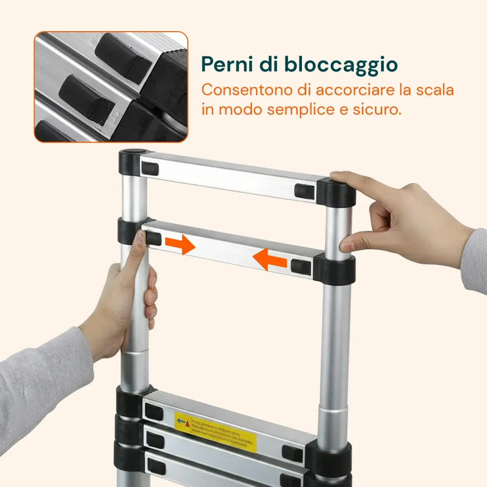 Scala Telescopica 7 Gradini Professionale Acciaio – Uso Domestico e Lavoro