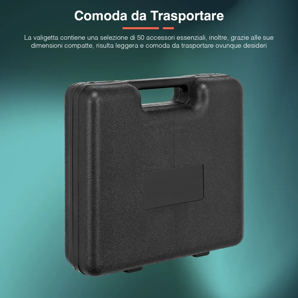 Set Avvitatore Smerigliatrice E Levigatrice Con Valigetta E 50 Accessori 500w