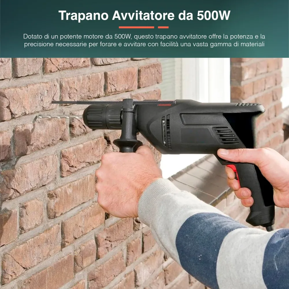 Set Avvitatore Smerigliatrice E Levigatrice Con Valigetta E 50 Accessori 500w