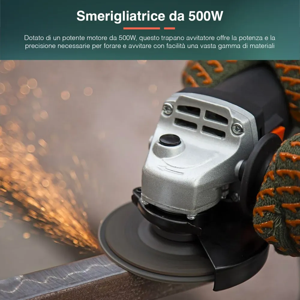 Set Avvitatore Smerigliatrice E Levigatrice Con Valigetta E 50 Accessori 500w