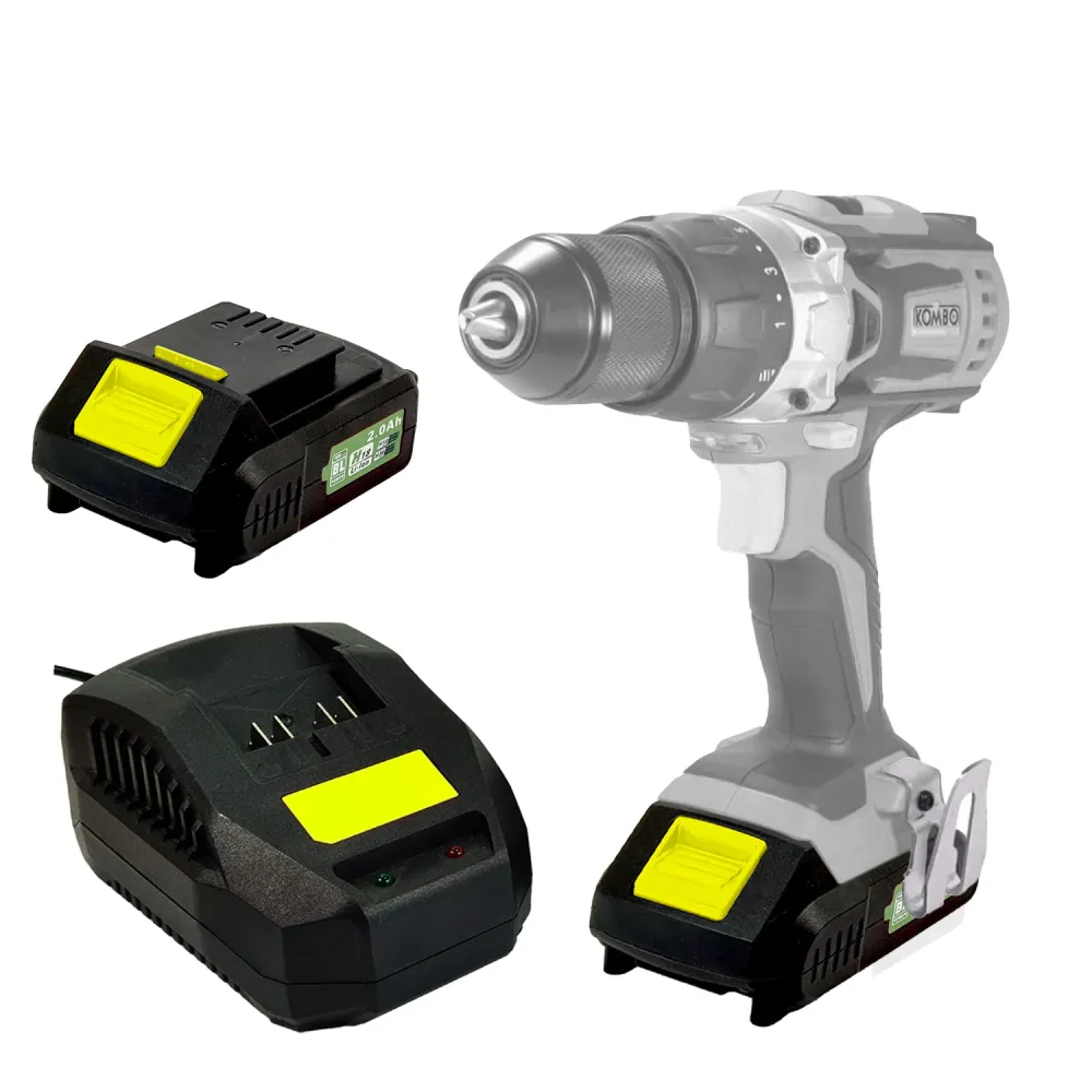 Set Batteria 2,0 Ah E Caricabatteria 4 Led 450w