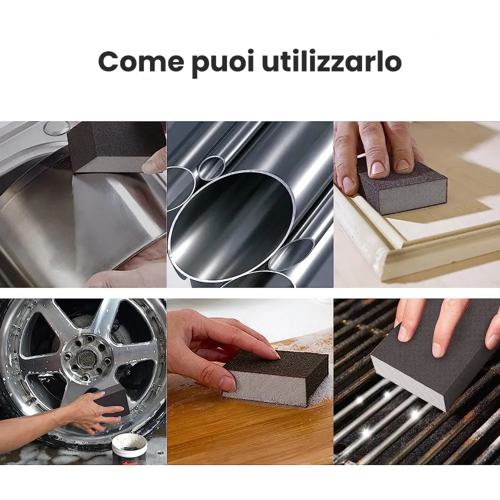 Set 2 Blocchi Abrasivi Per Fai Da Te