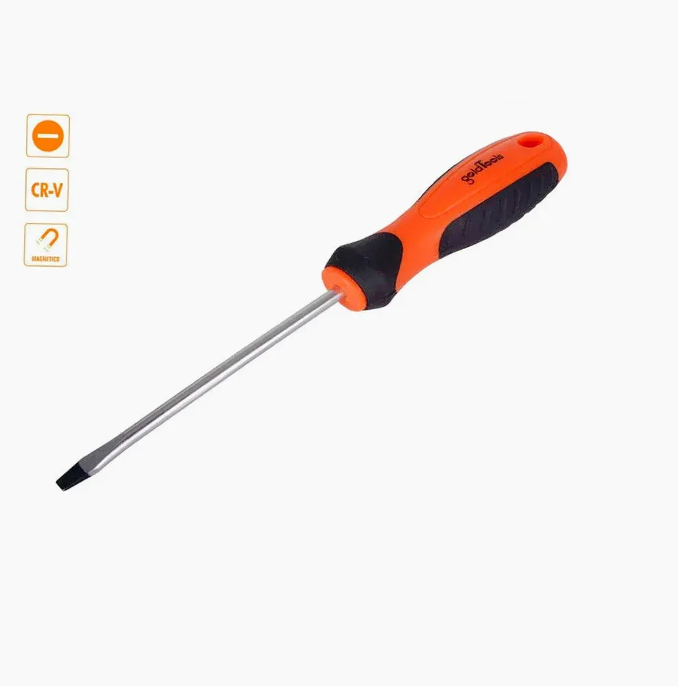 Set 2 cacciaviti da 25 cm per elettricista, testa stella e taglio, con punta magnetica