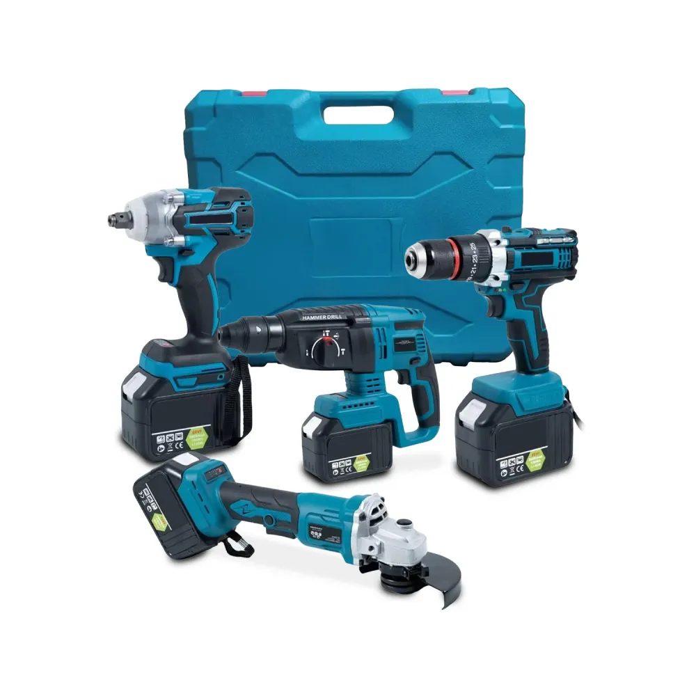 Set Completo per Fai da Te con Avvitatore Batteria e Trapano Percussione Multifunzione