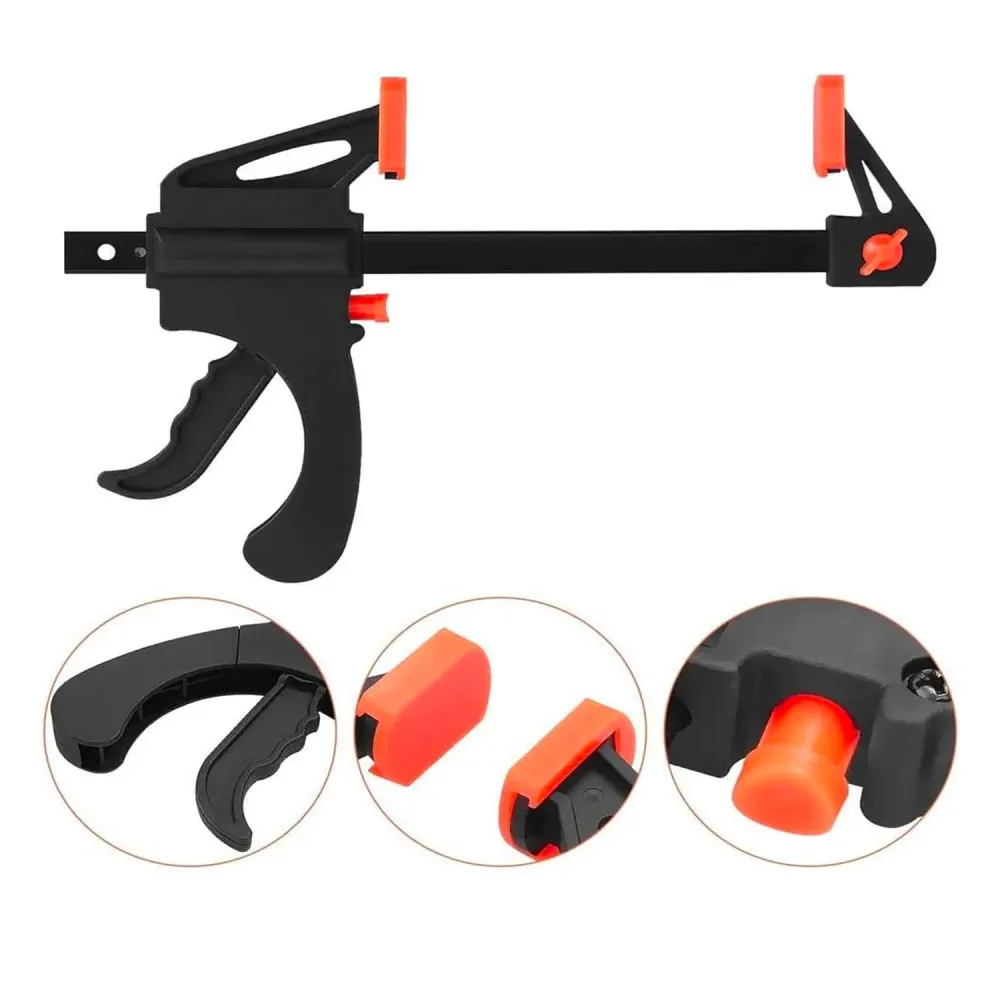 Set 4 Morsetti Cricchetto Con Cuscini Antiscivolo 10-15cm