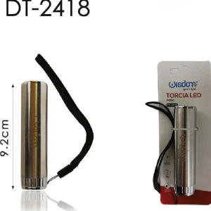 Set 2 Pezzi Mini Torcia Elettrica Led 9.2cm Tascabile Portatile Campeggi Dt-2418