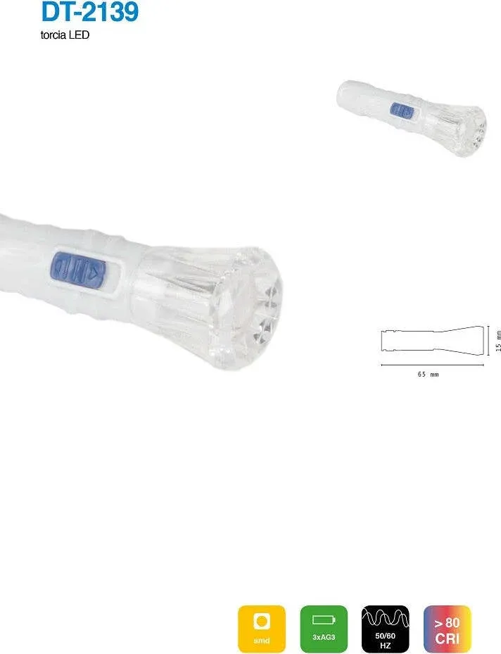 Set 4 Pezzi Mini Torcia Led Portachiavi Tascabile Resistente Portatile Dt-2139