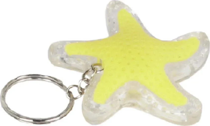 Set 4 Pezzi Mini Torcia Led Portachiavi Forma Di Stella Tascabile 50mm Dt-2145