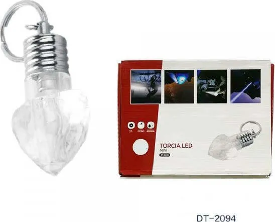 Set 3 Pezzi Mini Torcia Portachiavi Led Smd Forma Di Cuore Tascabile Dt-2094