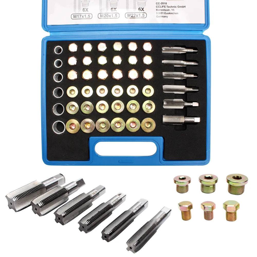 Set di riparazione della filettatura del tappo di scarico dell'olio completo | M13 - M22
