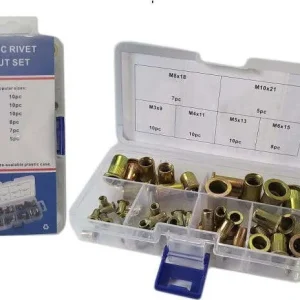 Set 50 Pz Rivetti Borchie Filettati Per Rivettatrice Rame M3 M4 M5 M6 M8 M10