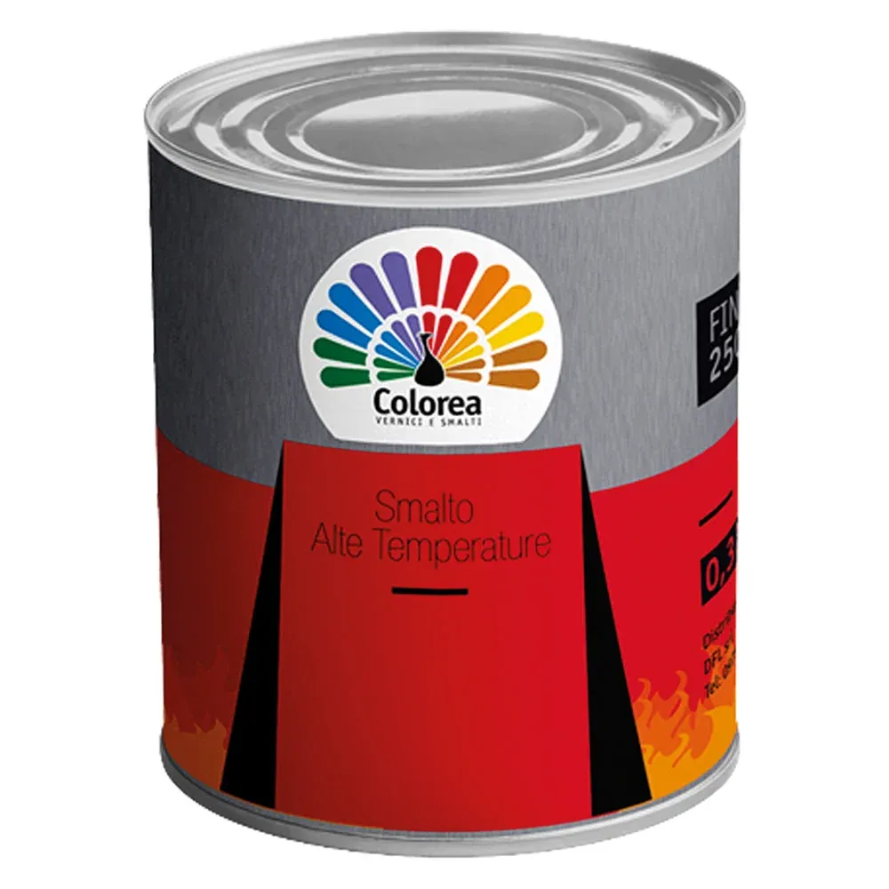 Smalto Alta Temperatura 'Colorea' Lt. 0,375 Nero Opaco- 6 Pezzi - Colorea