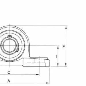 Supporto dritto autoallineante Ama UCP 208 per alberi di Ø 40mm