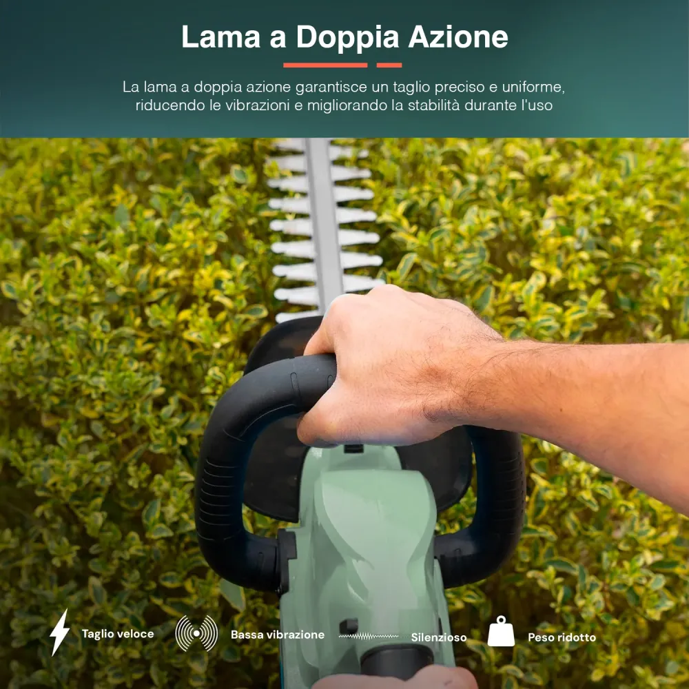 Tagliasiepe Con Lama Doppia Azione 46cm Batteria 20v - 230hz
