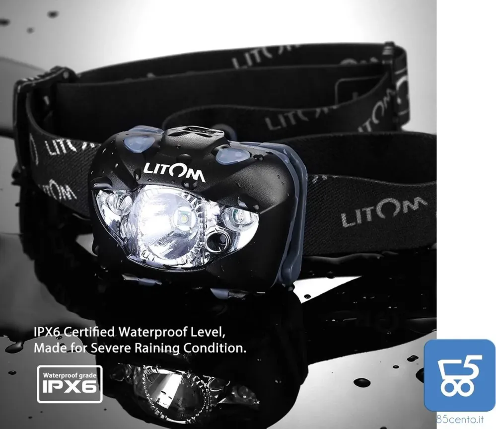 Torcia Frontale LED Bianco Rosso con Controllo Gesture Luce per Casco Escursionismo