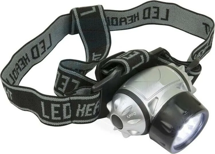 Torcia Frontale 7 Led Luce Bianca Lampada Da Testa Casco Gloriashoponline