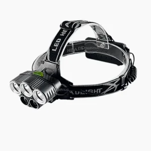 Torcia frontale ricaricabile – 5 LED (3 bianche + 2 blu), 5 modalità di luce