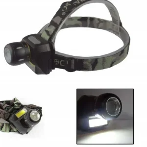 Torcia Lampada Frontale 2 Led Cree Cob Ricaricabile 2 Luci Bl-6916a