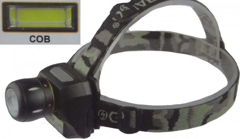 Torcia Lampada Frontale 2 Led Cree Cob Ricaricabile 2 Luci Bl-6916a