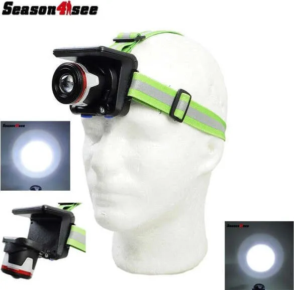 Torcia Lampada Frontale Led Cree Ricaricabile Con Pannello Solare