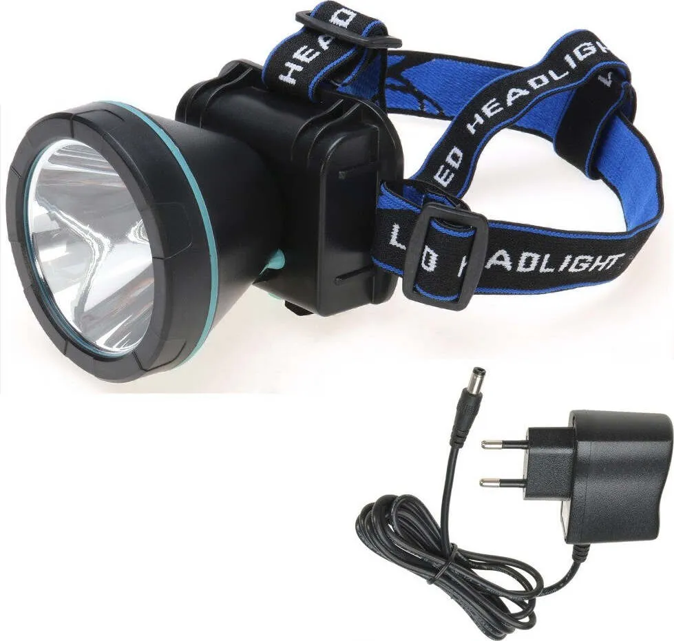 Torcia Lampada Frontale Led Ricaricabile Per Pesca Grotte Fascio Luce Waterproof