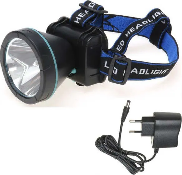 Torcia Lampada Frontale Led Ricaricabile Per Pesca Grotte Fascio Luce Waterproof