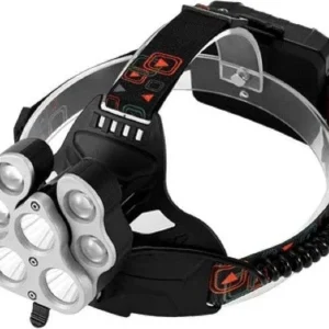 Torcia Lampada Frontale 7 Led Ricaricabile Pesca Grotte Fascio Luce Bianca