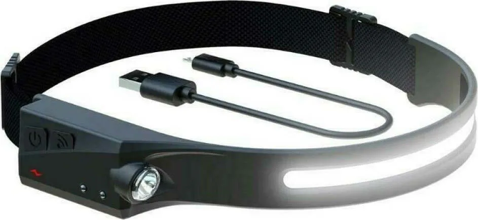 Torcia Lampada Frontale Ricaricabile Led Cob 350lm Con Sensore Di Movimento
