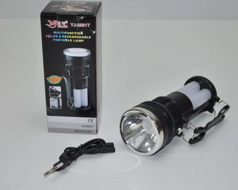Torcia Lampada Lanterna Led Smd Ricaricabile Energia Pannello Solare Yj-2881t