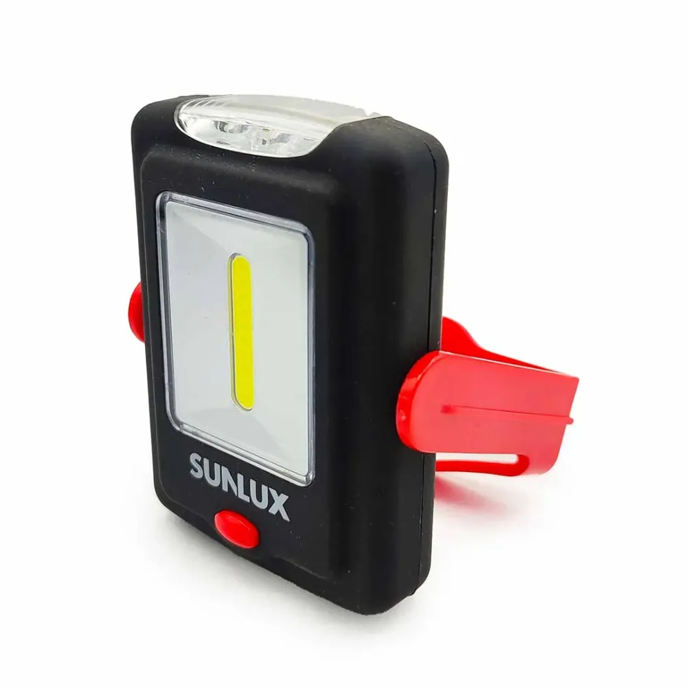 Torcia led con gancio e supporto magnetico 2 illuminazioni Sunlux