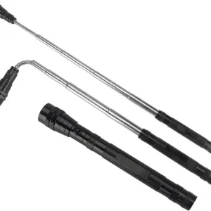 Torcia 3 Led Luce Bianca Manico Telescopico Minitorcia Testa Snodabile Girevole Gloriashoponline