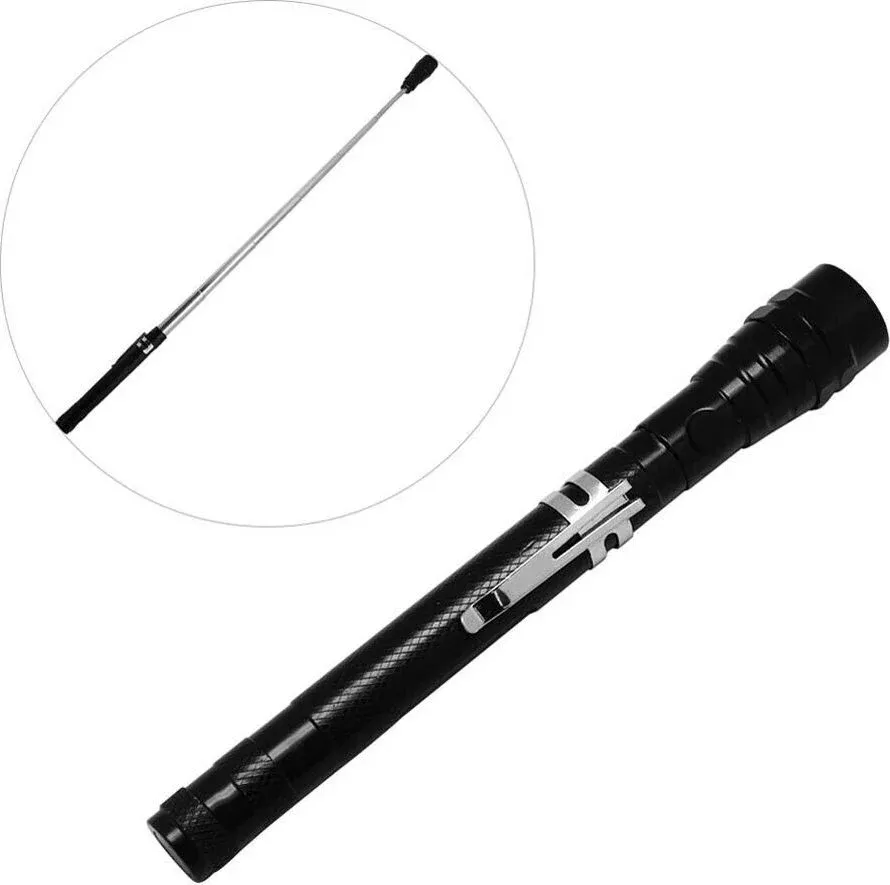 Torcia 3 Led Luce Bianca Manico Telescopico Minitorcia Testa Snodabile Girevole Gloriashoponline