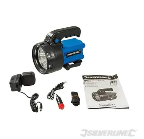 Torcia litio ricaricabile da 3W alta intensità batterie presa per macchina 12V