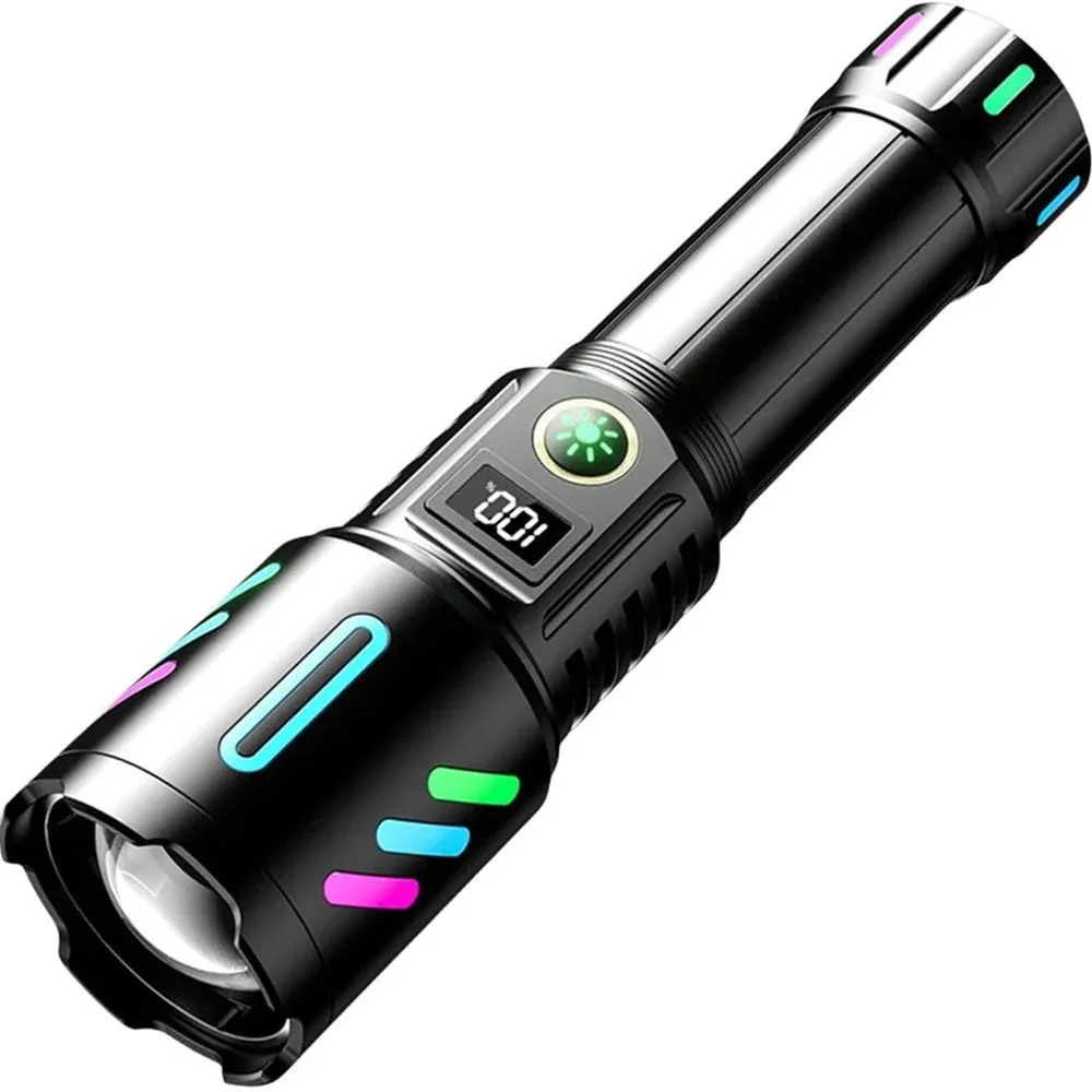 Torcia Ricaricabile Elettrica Ad Alta Luminosità Led 5 Modalità Impermeabile