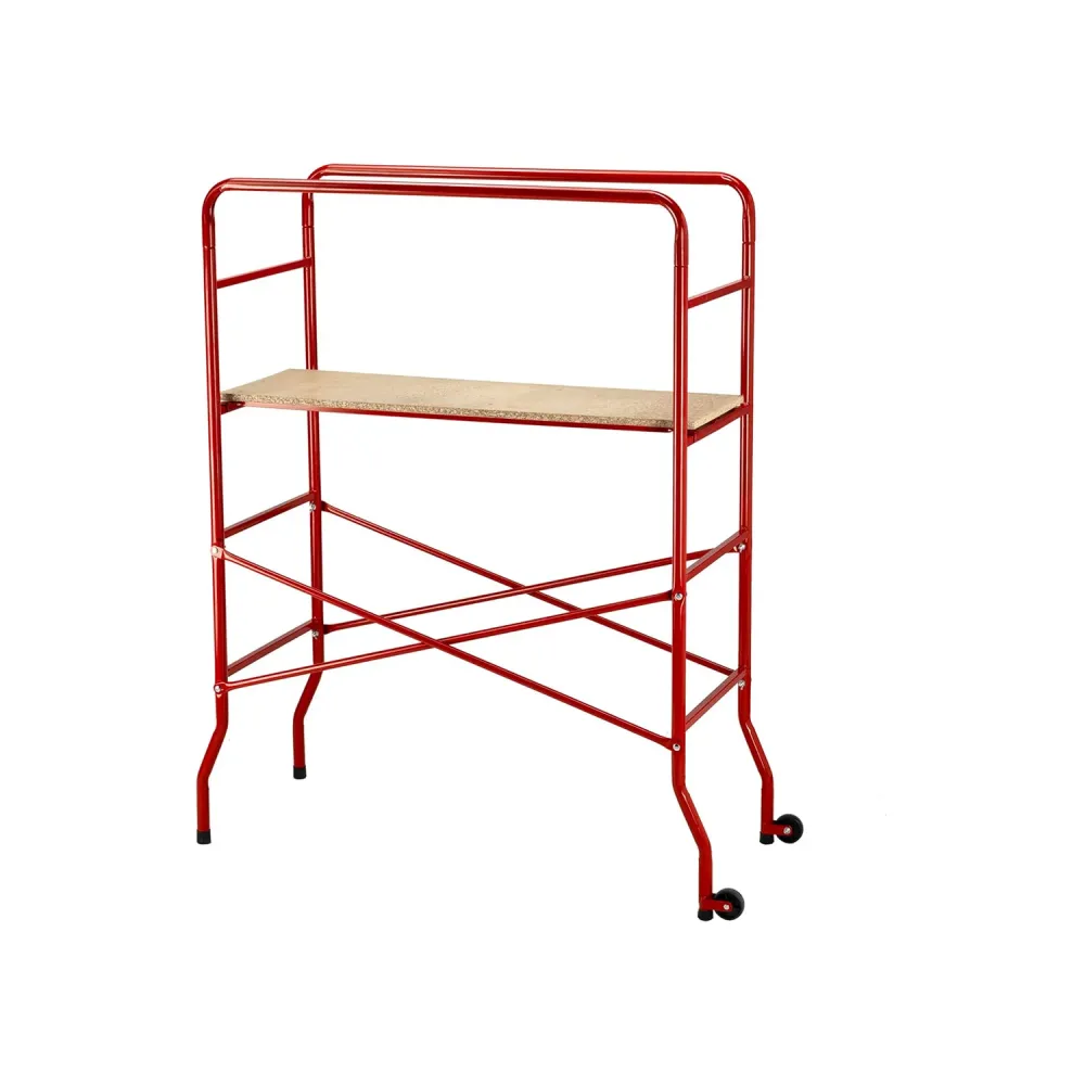 Trabattello Con Ponteggio E 2 Ruote Metallo Portata 100kg 143x56cm