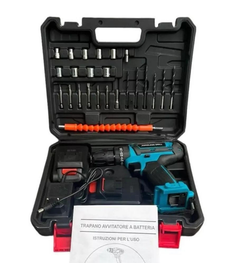 Trapano Avvitatore Perforatore, Doppia Batteria Litio 100% | 48V + Valigetta Accessori