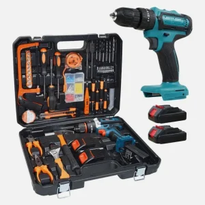 Trapano Avvitatore + Valigia Utensili | Doppia Batteria 21V Ricaricabile