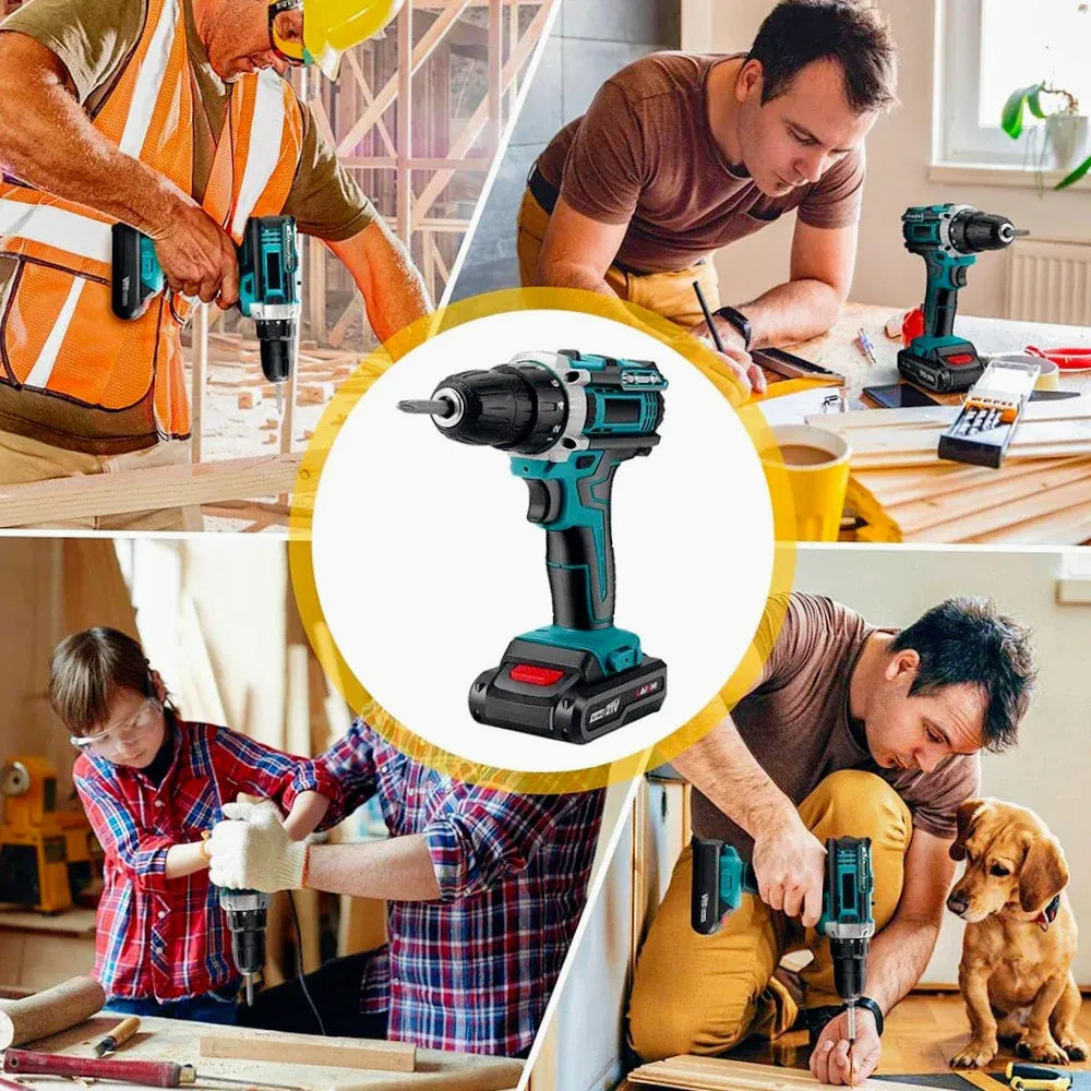 Trapano motore brushless avvitatore 2 batterie 48V – Con 22 accessori professionali