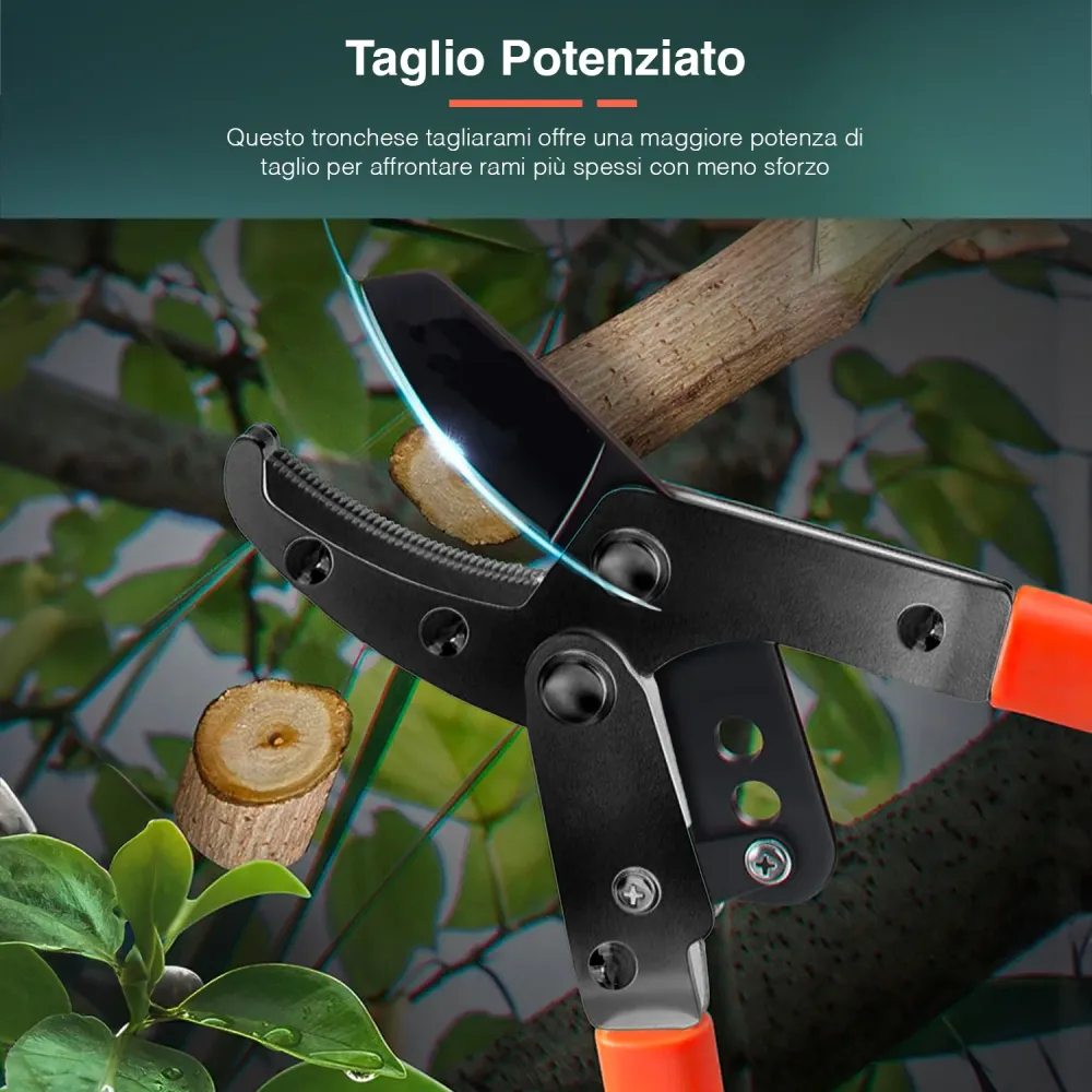 Tronchese Tagliarami Lama 20cm Con Cricchetto E Manico Estensibile 70-104cm