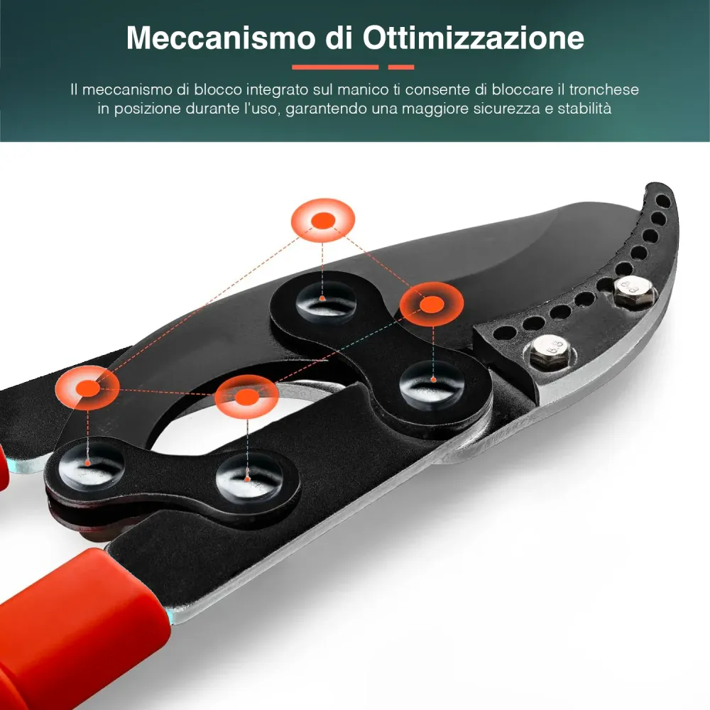 Tronchese Tagliarami Lama 20cm Con Cricchetto E Manico Estensibile 70-104cm