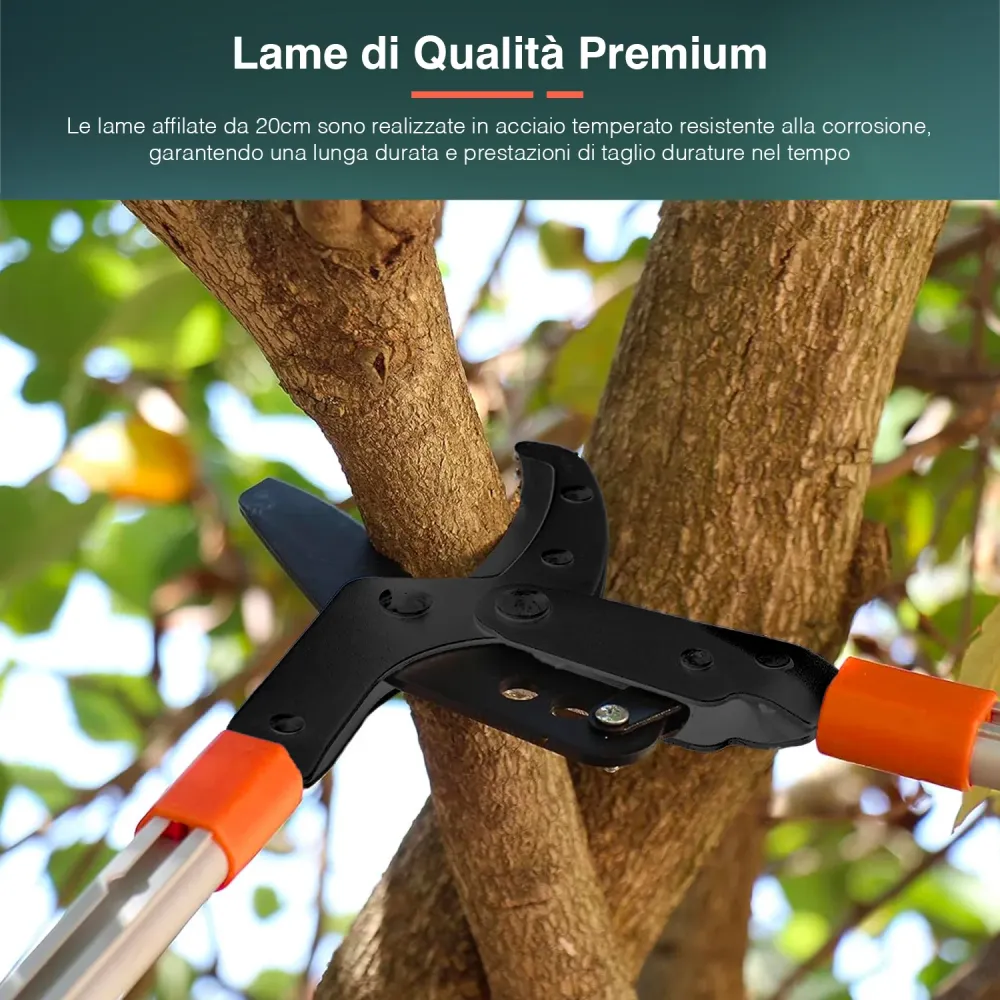 Tronchese Tagliarami Lama 20cm Con Cricchetto E Manico Estensibile 70-104cm