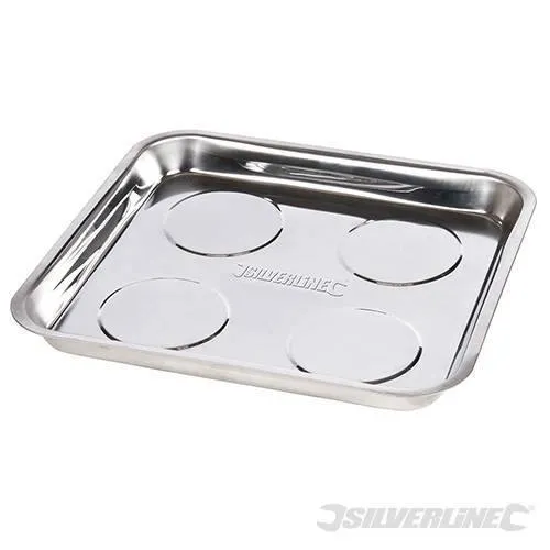 Vassoio magnetico acciaio porta accessori 270 x 292 mm Silverline