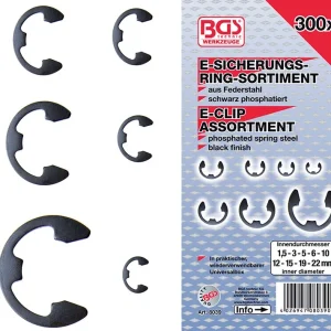 ASSORTIMENTO 300 PEZZI, E-CLIP METRICHE, 1,5-22 MM BGS8039