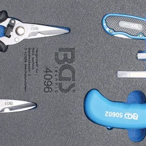 MODULO PER CARRELLO: 6 PEZZI, FORBICI E CUTTER BGS4096
